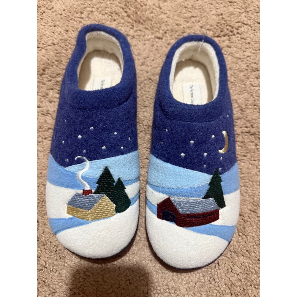 The‎ Vermont Country Store Starry Night Felted Slipper clog womens size 10